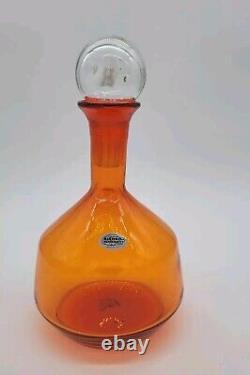 Blenko Limited Edition Tangerine 2419L- Luna Decanter