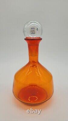 Blenko Limited Edition Tangerine 2419L- Luna Decanter