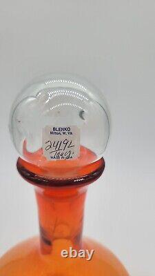 Blenko Limited Edition Tangerine 2419L- Luna Decanter