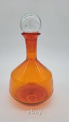 Blenko Limited Edition Tangerine 2419L- Luna Decanter