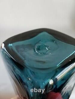 Blenko Wayne Husted Art Glass Decanter 5825s in Sea Green 1958-60 MCM