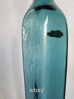 Blenko Wayne Husted Art Glass Decanter 5825s in Teal 1958-60 MCM