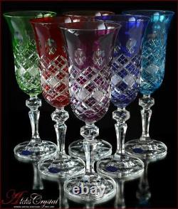 Bohemia Crystal Champagne Glasses 21 cm, 180 ml, Memfis 6 pc New