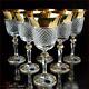 Bohemia Crystal Wine Glasses 20 Cm, 220 Ml, Versace Gold 6 Pc New