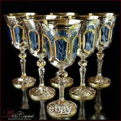 Bohemia Crystal Wine Glasses 20 cm, 220 ml, Versale Topaz 6 pc New
