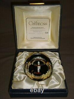 Boxed Limited Edition Caithness Art Glass Candle Paperweight Christmas 1977