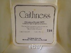 Boxed Limited Edition Caithness Art Glass Candle Paperweight Christmas 1977