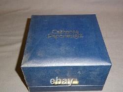 Boxed Limited Edition Caithness Art Glass Candle Paperweight Christmas 1977