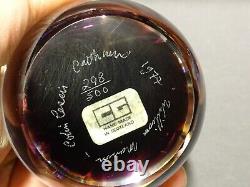 Boxed Limited Edition Caithness Art Glass Candle Paperweight Christmas 1977