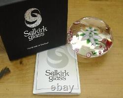 Boxed Ltd Ed Selkirk Glass Clematis Paperweight(54/250) PH Cane 2 3/4