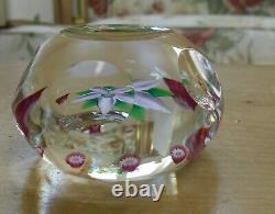 Boxed Ltd Ed Selkirk Glass Clematis Paperweight(54/250) PH Cane 2 3/4