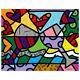 Britto Toast To Love Glasses Hand Signed Limited Edition Giclee On Canvas Coa