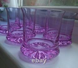 Brutalist NEW Rare 70's ALEXANDRITE-NEODYMIUM Purple Drinking GLASSES TUMBLERS