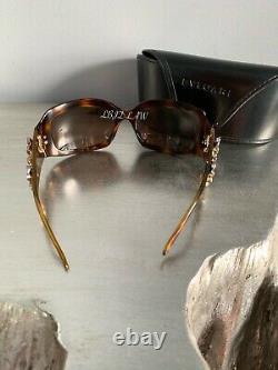 Bvlgari Sunglasses Swarovski Crystal Limited Edition 856-B Gold Brown VERY RARE