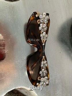 Bvlgari Sunglasses Swarovski Crystal Limited Edition 856-B Gold Brown VERY RARE