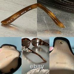 Bvlgari Sunglasses Swarovski Crystal Limited Edition 856-B Gold Brown VERY RARE