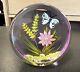 Caithness Limited Edition William Manson Glass Paperweight Butterfly Flowers