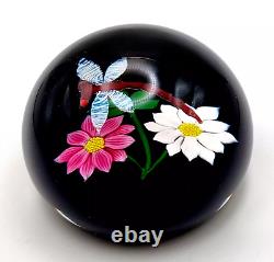 CAITHNESS PAPERWEIGHT Dragonfly and Flowers 157/500 William Manson 1982 RARE+++