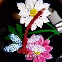 CAITHNESS PAPERWEIGHT Dragonfly and Flowers 157/500 William Manson 1982 RARE+++