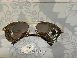 CARTIER Gold Aviator Limited Edition Santos-Dumont Sunglasses with Rivets $2500