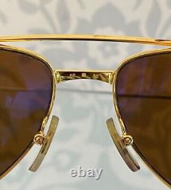 CARTIER Gold Aviator Limited Edition Santos-Dumont Sunglasses with Rivets $2500