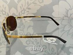CARTIER Gold Aviator Limited Edition Santos-Dumont Sunglasses with Rivets $2500