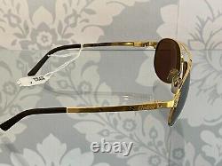 CARTIER Gold Aviator Limited Edition Santos-Dumont Sunglasses with Rivets $2500