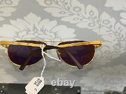 CARTIER Gold Aviator Limited Edition Santos-Dumont Sunglasses with Rivets $2500