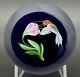Correia Hummingbird & Flower Art Glass Limited Edition Paperweight, Apr 3wx2.7h