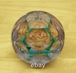 Caithness Amore Glass Rose Paperweight Signed Limited Edition 4/50