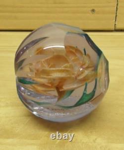 Caithness Amore Glass Rose Paperweight Signed Limited Edition 4/50