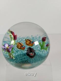 Caithness Art Glass Paperweight Duck Pond Limited Edition Of 150 No. 130