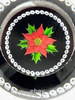 Caithness Christmas Star 1984 Faceted Poinsettia Glass Paperweight Ltd Ed