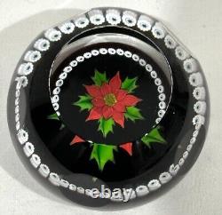 Caithness Christmas Star 1984 Faceted Poinsettia Glass Paperweight Ltd Ed