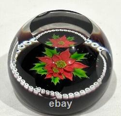 Caithness Christmas Star 1984 Faceted Poinsettia Glass Paperweight Ltd Ed