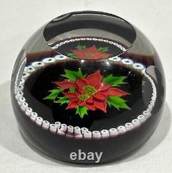 Caithness Christmas Star 1984 Faceted Poinsettia Glass Paperweight Ltd Ed