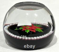 Caithness Christmas Star 1984 Faceted Poinsettia Glass Paperweight Ltd Ed