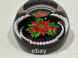 Caithness Christmas Star 1984 Faceted Poinsettia Glass Paperweight Ltd Ed