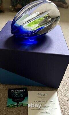 Caithness Glass Paperweight Nature's Seeds Blue No. 31 / 150 Limited Edition