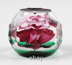 Caithness limited edition Floribunda glass paperweight, designed by Colin Terris