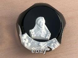 Caithness limited edition queen elizabeth 1st sulphide paperweight amethyst
