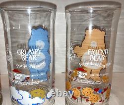 Care Bears Limited Edition Pizza Hut Glasses 1983 Funshine Cheer Grumpy Friend