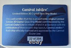 Carnival JUBILEE Inaugural Limited Edition Crystal 3D Glass Cruise Ship Model #1