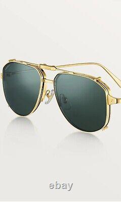 Cartier Eyeglasses Santos Dumont Sunglasses Limited Edition Gold Titanium Pilot