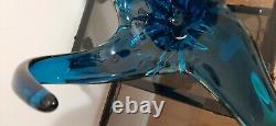 Chalet Lorraine Blown Art Glass Deep Blue Center Piece