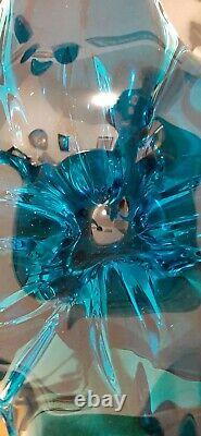 Chalet Lorraine Blown Art Glass Deep Blue Center Piece