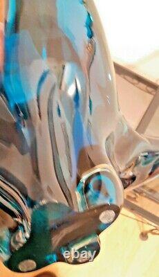 Chalet Lorraine Blown Art Glass Deep Blue Center Piece