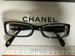 Chanel Eyeglasses 3096-B Limited Edition Swarovski Crystal Black Frames RARE