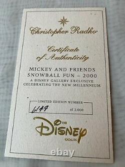 Christopher Radko Mickey & Friends Snowball Fun 2000 with COA Limited Edition