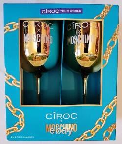 Ciroc X Moschino Limited Edition Gold Cocktail Goblets? New & Sealed In Box